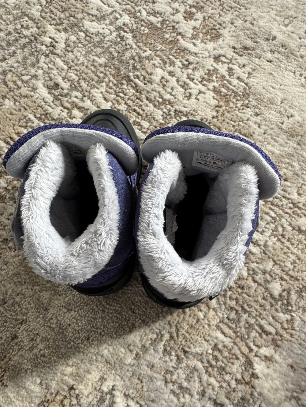 The North Face Kids Purple and Black Winter Boots with Light Blue Strap 9T